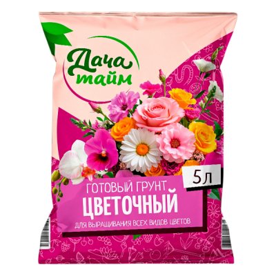 Грунт для цветов, 5л, Дача Тайм